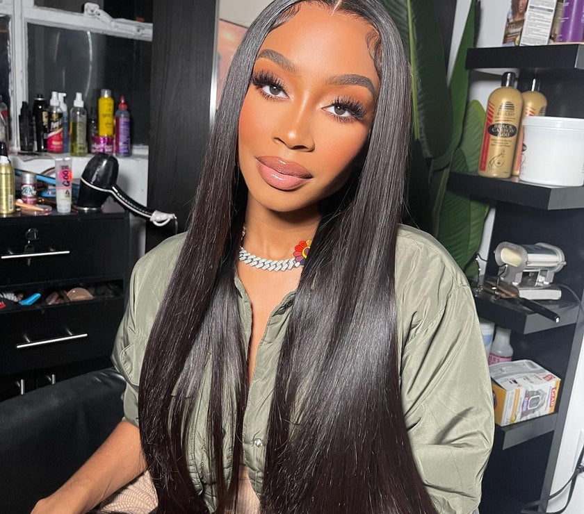 " WINTER BUSS DOWN " - Straight Transparent Lace Wig 250% density