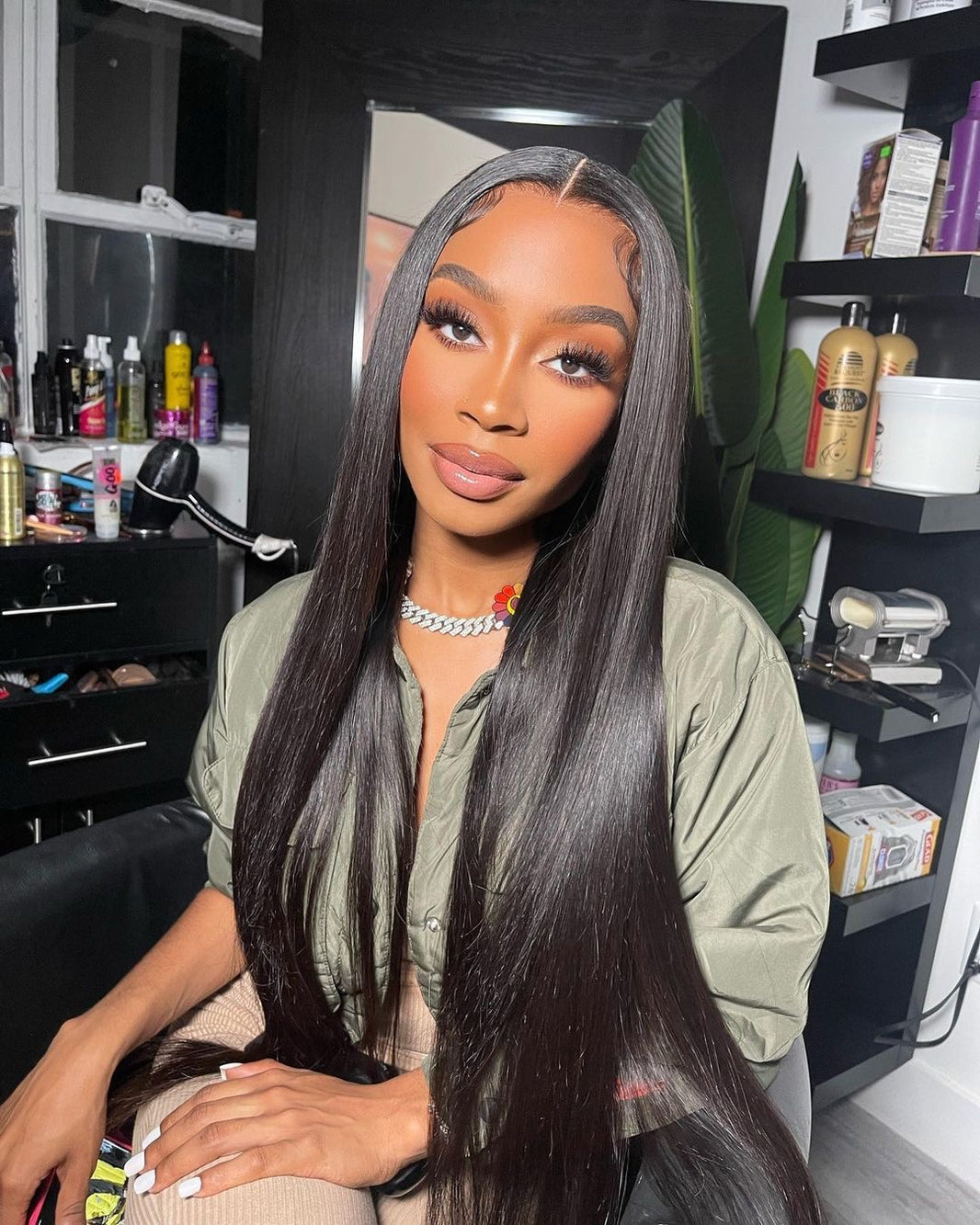 " WINTER BUSS DOWN " - Straight Transparent Lace Wig 250% density