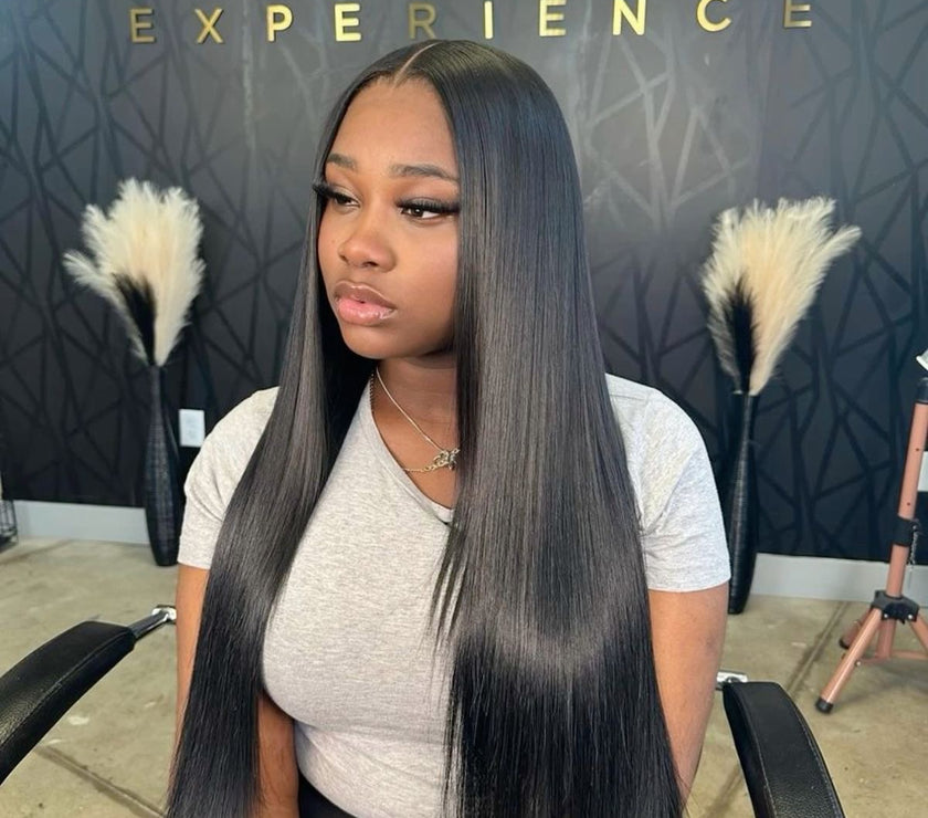 " WINTER BUSS DOWN " - Straight Transparent Lace Wig 250% density