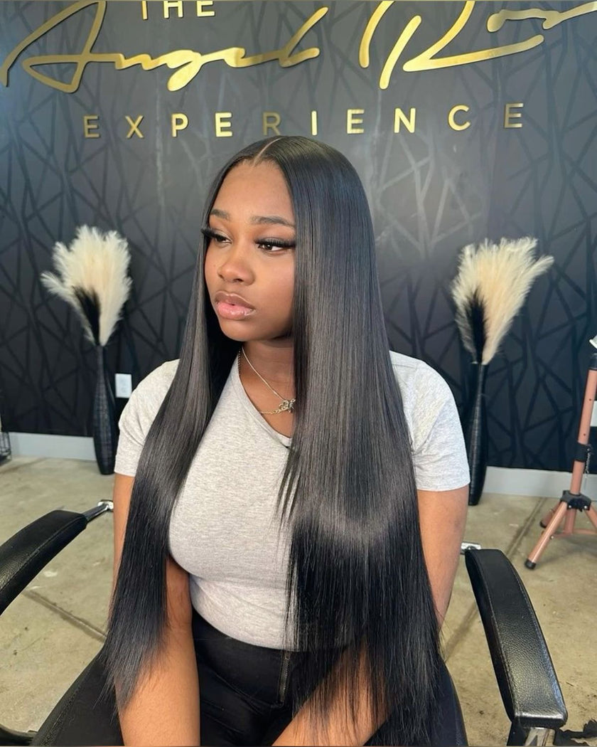 " WINTER BUSS DOWN " - Straight Transparent Lace Wig 250% density